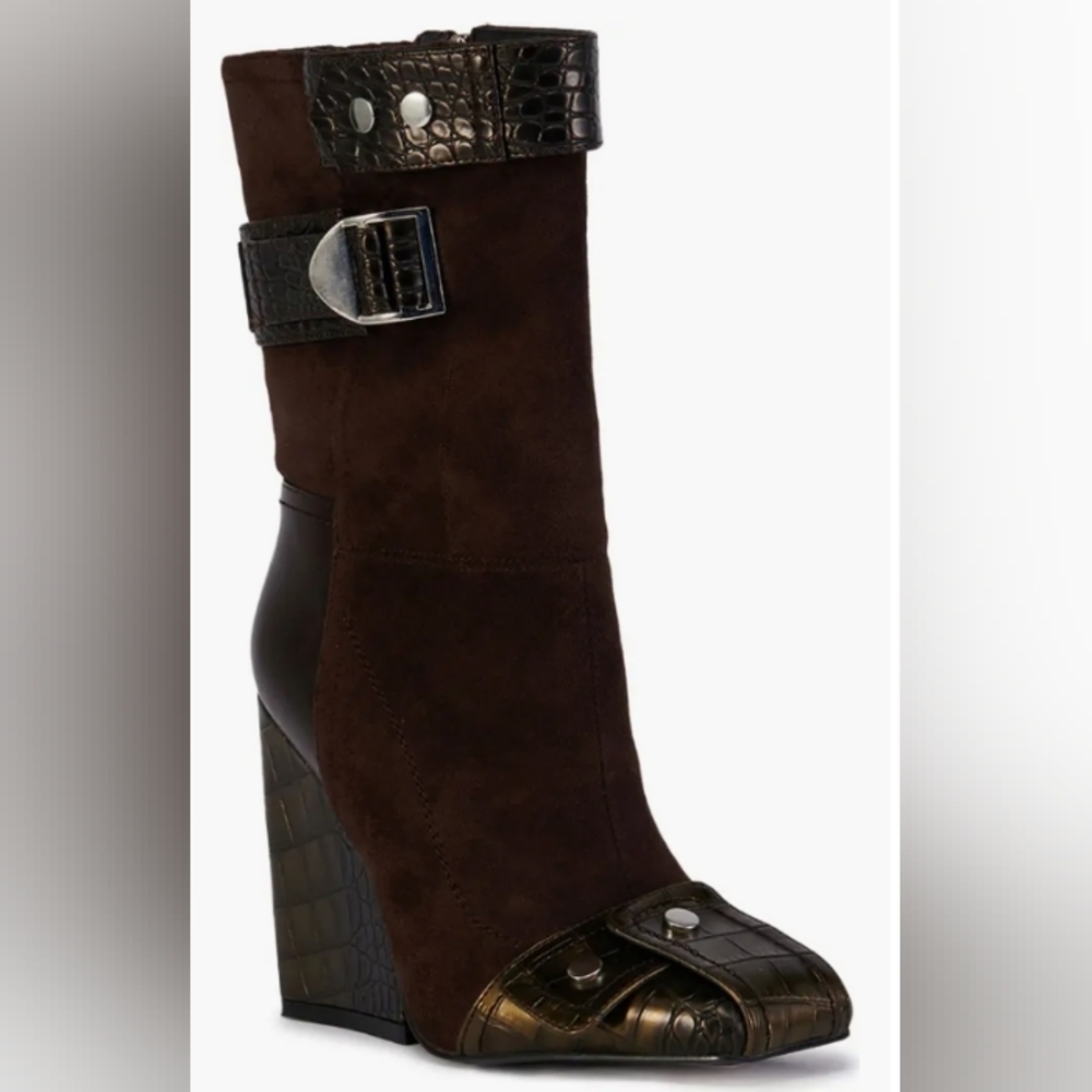 "MAPLEWOOD ESSENCE" Chic Dark Brown Heeled Boots